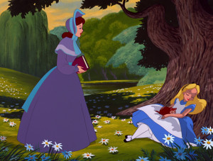 Alice asleep under a tree, revealing everything was but a dream.