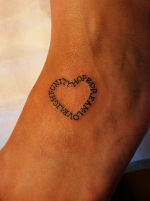 little heart shape foot tattoo 7