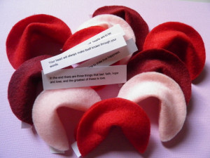 Felt fortune cookies with 