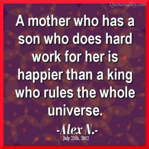 Mother And Son Quotes And Sayings A mother who has a son who