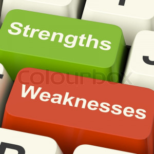 Stock image of 'Strengths And Weaknesses Computer Keys Showing ...