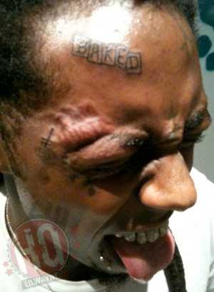 Lil Wayne Gets “Baked” Tattoo On Forehead