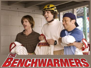 What was the name of the three grown men on the Benchwarmers team.