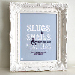 Personalised Slugs and Snails Nursery Art