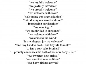 Baby Birth Announcements Wording