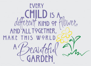 Catalog > Every Child is a Beautiful Flower, Vinyl Wall Art