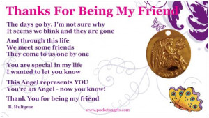 Guardian Angel Thank You For Being My Friend Pocket Angel