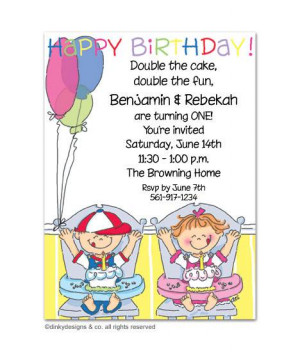 Happy Birthday Twins Boys Twins boy/girl birthday party