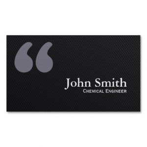Dark Quote Marks Chemical Engineer Business Card
