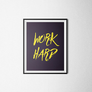 Art, Dark Blue and Yellow, Typography Poster, Inspirational Quote ...
