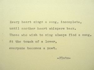 PLATO Love Poem Plato Hand Typed Typewriter Quote Typed with Vintage ...