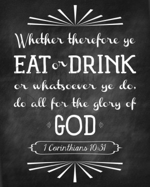 Scripture Quote Chalkboard Poster -Digital or Printed 1 Corinthians 10 ...