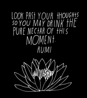 Look past your thoughts so you may drink the pure nectar of this ...