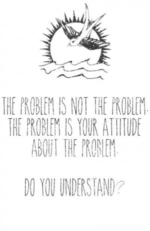 the problem is not the problem. the problem is your attitude about the ...