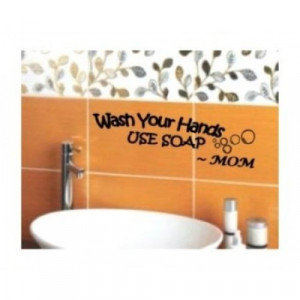 your hands use soap mom decal wall vinyl bathroom lettering art quote ...