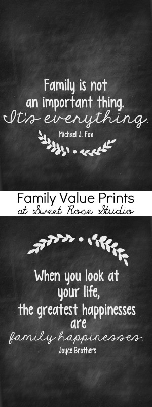 Hang these family value prints in your home to serve as a reminder of ...