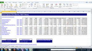 Excel Tip #5 : How to Pull Stock Quotes into Excel 2010 from MSN Money