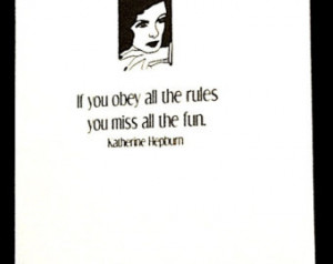 Blank Card with Quote by Katherine Hepburn ...