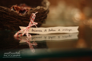 handwritten note because it takes a village