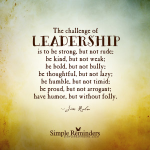 The challenge of leadership by Jim Rohn