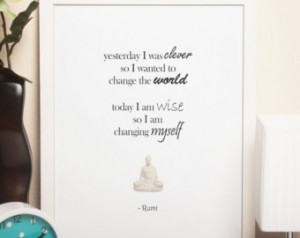 Inspiring and Spiritual Quotes Print, Mindfulness Gift, Cleverness and ...