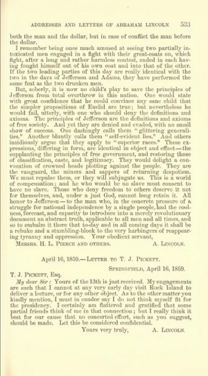 Abraham Lincoln to Henry Pierce and Others, 6 April 1859, Page 2