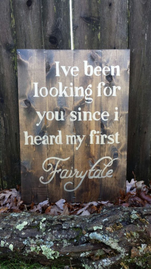 Rustic wood sign decor painted wood Fairytale quote sign perfect ...
