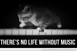 ... piano, love, pretty, quotes, quote, cute, theres no life without music