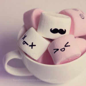 cute, marshmellows, moustache, pastel, pink, sweet, white