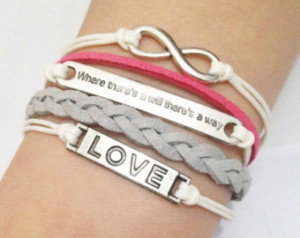 Infinity, Love Quote & Love Bracelet--Antique Silver Charm Bracelets ...