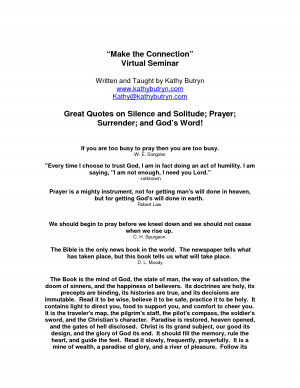 Make the Connection” Virtual Seminar Great Quotes on Silence and