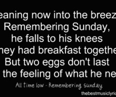 all time low - remembering sunday