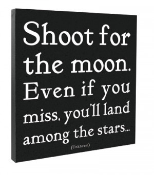 Shoot for the Moon Quote on Canvas