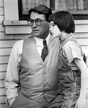 Mary Badham with Gregory Peck in “To Kill A Mockingbird” (1962)