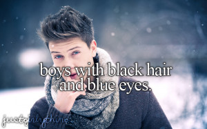 Boys with black hair and blue eyes
