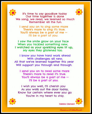 End of Year Poem by Debbie Clement (FREEBIE pdf at the Early Education ...