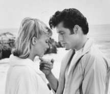 black and white, grease, john travolta, love, olivia newton-john