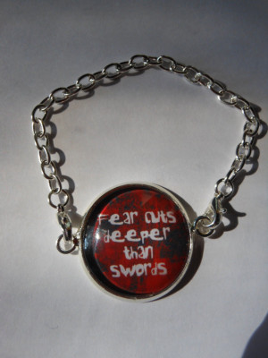 Game of Thrones inspired quote bracelet - Fear Cuts Deeper Than Swords ...