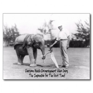 Encouragement - Elephant Playing Golf Postcards