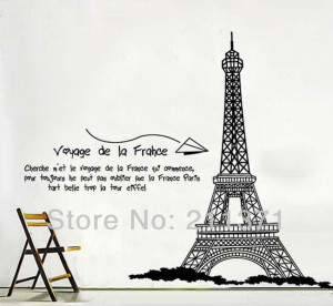 DongFan-Famous-Eiffel-Tower-Building-Wall-sticker-Living-Room-decor ...