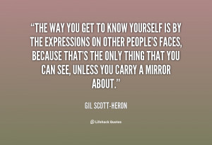The way you get to know yourself...