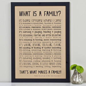Family Poems 'what is a family?' poem print