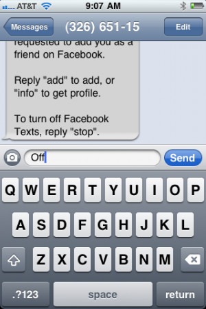 What’s going on here is you’re letting Facebook’s SMS publisher ...
