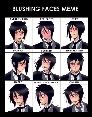 Blushing Faces Meme: Sebastian by claudiakat