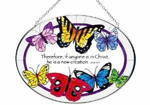 Butterflies with Bible Verse Suncatcher 5.25x7IN