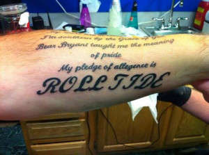 Photo: Alabama Fan Gets Horribly Misspelled Tattoo