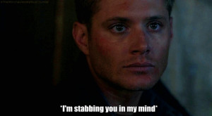 Supernatural I'm stabbing you in my mind gif