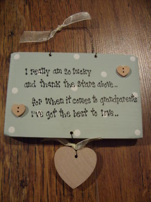 Shabby Chic Handcrafted plaque Personalised Grandparents Grandma ...