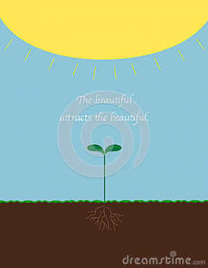 An illustration of a plant growing from the warmth and light of the ...