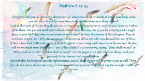 Matthew 6 25 34 Matthew 6:25-34
